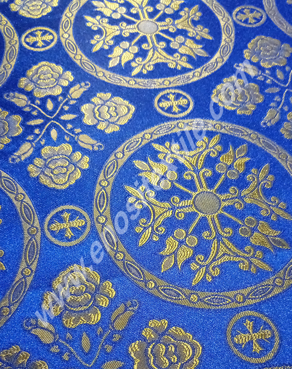 KL-038 Blue-Gold Brocade Fabrics